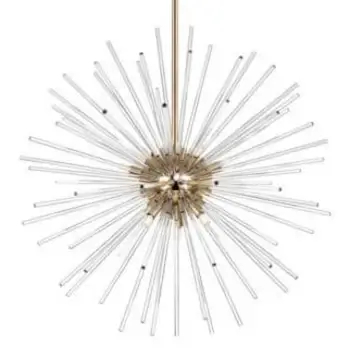 Wisząca lampa URCHIN P0491-09D-F7AC glamour rurki złota przezroczysta