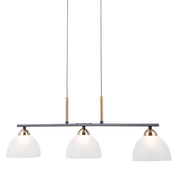 Lampa wisząca Montiela PND-34374-3-BK LED 45W 3000K szkło czarny biały złoty