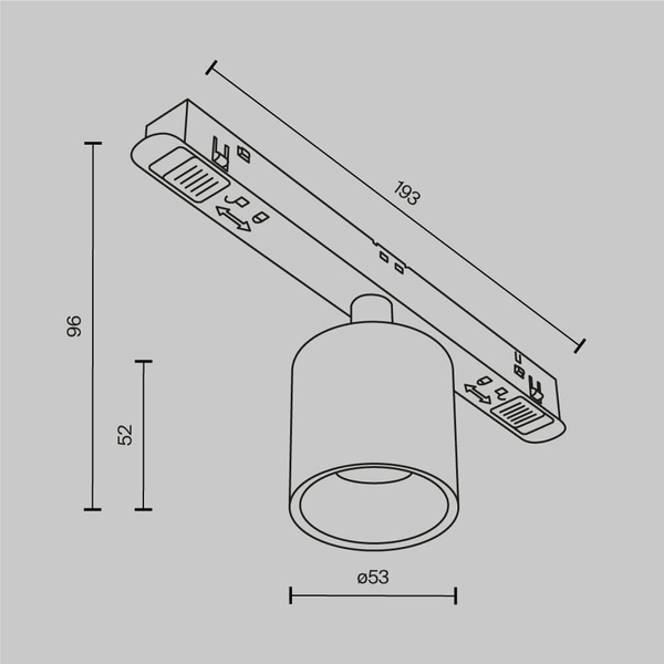 Metalowa lampa sufitowa Alfa TR132-2-7W3K-B LED 7W 3000K do szyny czarny