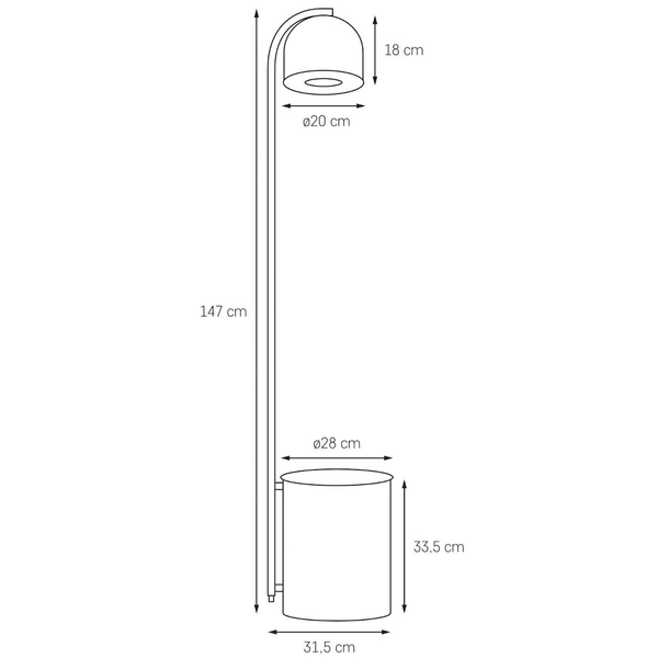 LAMPA podłogowa BOTANICA 40848101 Kaspa dekoracyjna OPRAWA stojąca tuba z doniczką biała
