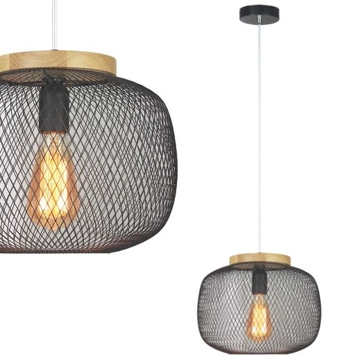 Wisząca LAMPA skandynawska RUPERT 5238 Rabalux ażurowy ZWIS do jadalni okrągły metalowy loft czarny