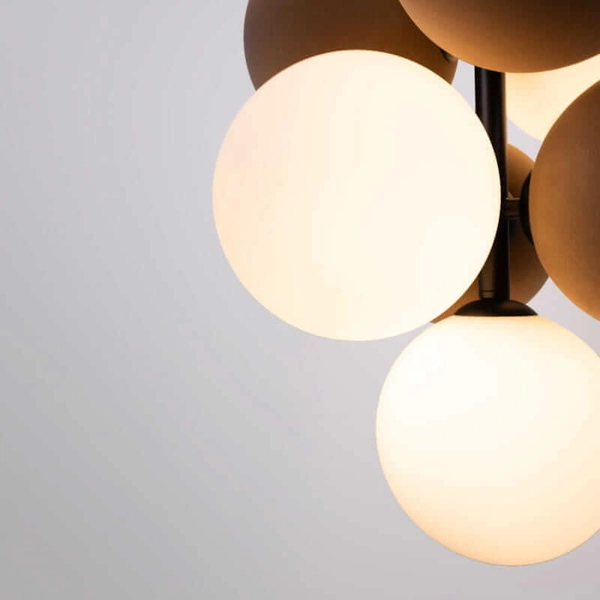 Zwisowa lampa kulista Vino ABR-GRAPPA--B Abruzzo molekuły szare białe