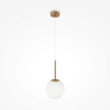 Lampa wisząca do sypialni Basic Form MOD321PL-01G3 kula biała złota