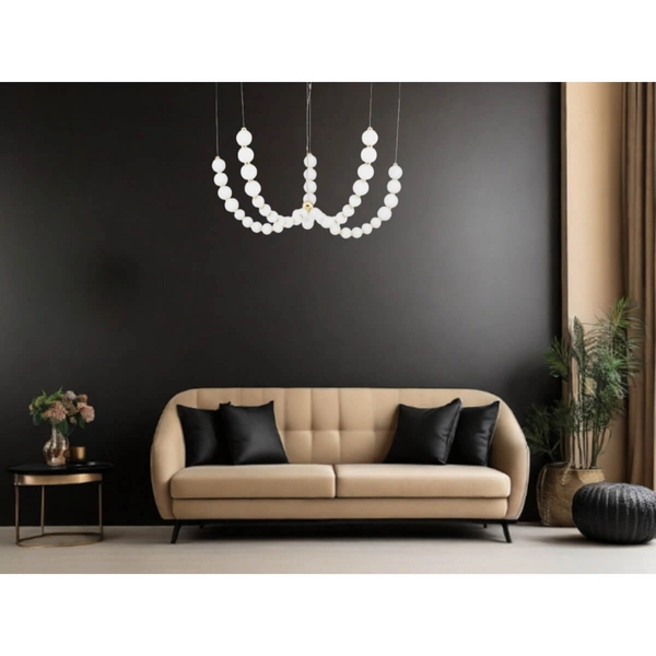 Lampa glamour wisząca Moca LE42746 LED 130W 3000K kule biała złota