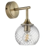 Naścienna szklana lampa Allegra 103173 ryflowana kula mosiądz