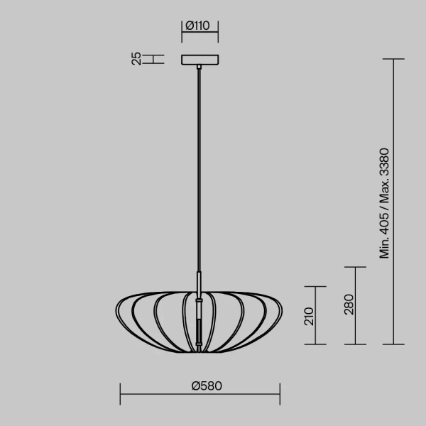 Nowoczesna lampa wisząca Cambio MOD398PL-01GR1 nad wyspę szara