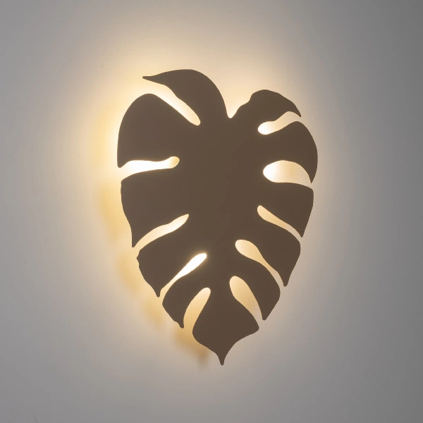 Dekoracyjna ścienna lampa Monstera Sabia 10626 liść monster beżowy