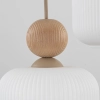 Ekologiczna lampa wisząca Ballo 11050 mleczne kule drewniana brązowy