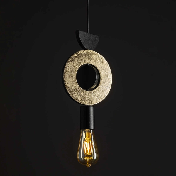 Wisząca lampa Drops 11180 do salonu okręgi złota czarna