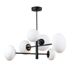 Wisząca lampa szklana Omi 1196 Zumaline molekułowa biała czarna
