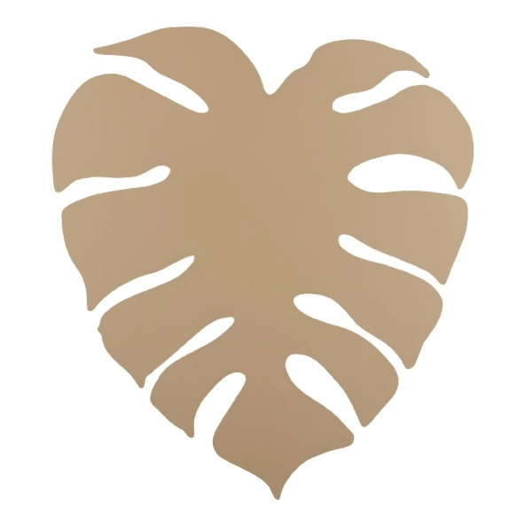 Ozdobna ścienna lampa liść Monstera XL 10627 metalowa beżowy