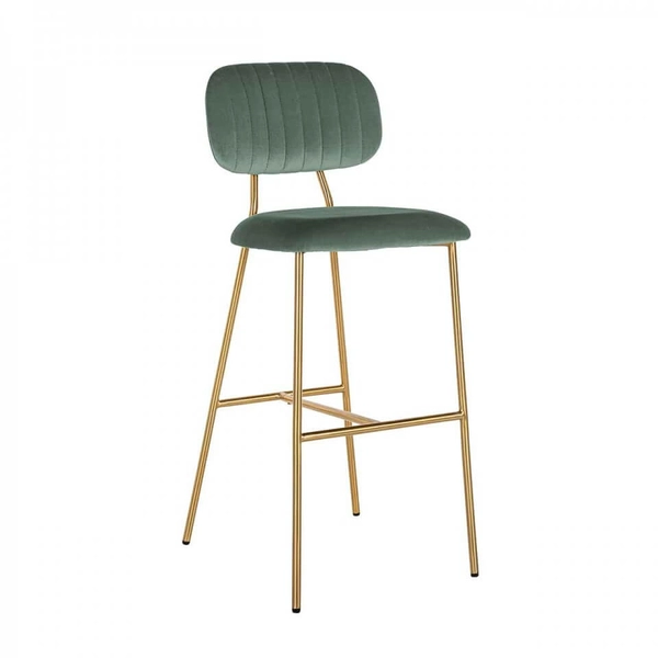 Welurowe krzesło barowe S4523 Xenia JADE VELVET Richmond Interiors zielony złoty