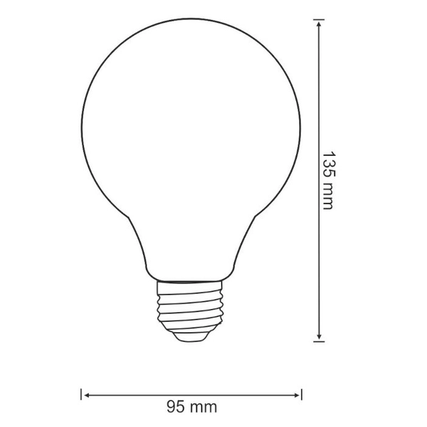 Żarówka dekoracyjna Vintage Amber 304537 Polux G95 LED E27 bańka 4W 320lm 230V biała ciepła