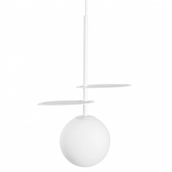 Kulista lampa wisząca Fyllo FYA111P0 metalowa szklana okrągła biała