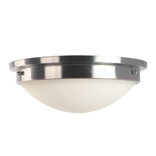 Plafon do salonu Gravity FE-GRAVITY-F-PN okrągły metalowy nikiel biały