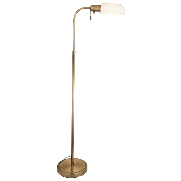 Klasyczna lampa podłogowa Pharmacy 114204 regulowana mosiądz