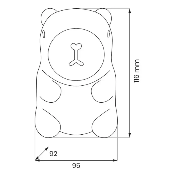 Akumulatorowa lampka nocna Kapibara ML2302 LED 0,45W 3000K RGB brązowy