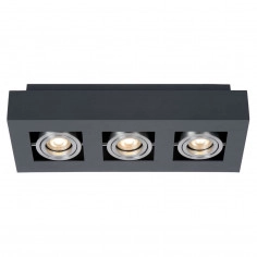 Spot LAMPA sufitowa CASEMIRO IT8002S3-BK/AL Italux metalowa OPRAWA prostokątna czarna