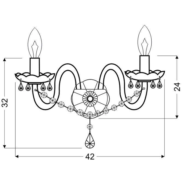 Świecznikowa lampa ścienna MARIA TERESA 22-94592 klasyczna złoty