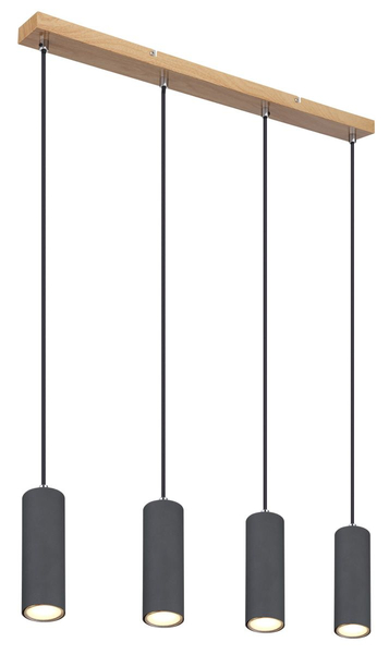 Wisząca lampa Robby 57911-4HG drewniana belka grafit