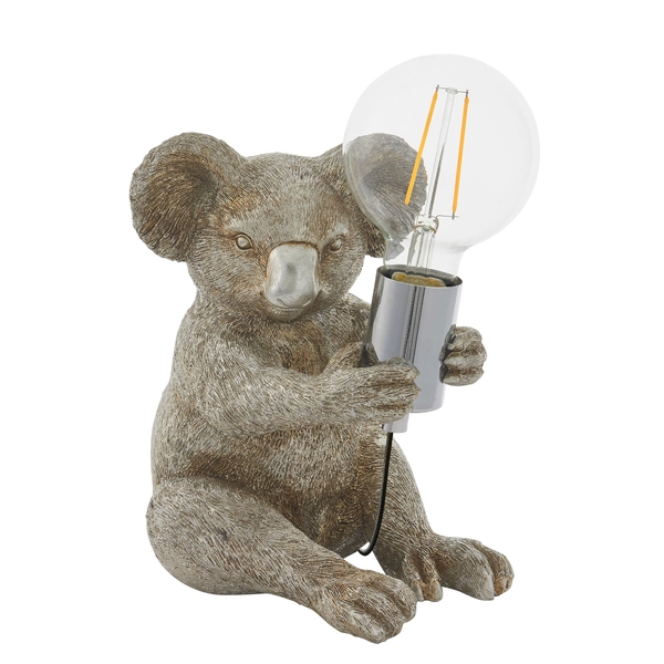 Lampka stołowa dekoracyjna L&-195081 Light& koala srebrna chrom