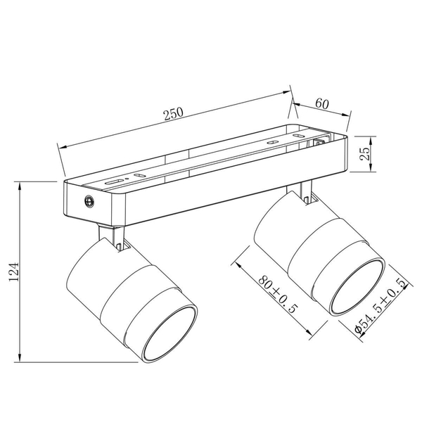 Reflektorowa lampa natynkowa nad stół Antillo LP-770/2W WH regulacja złoty biały