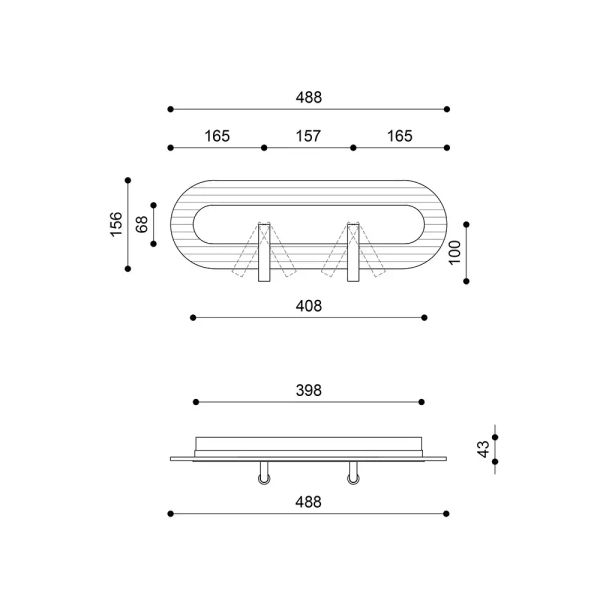 Naścienny kinkiet regulowany Riflo RIWD64002 LED 4,8W 3000K burgundowy