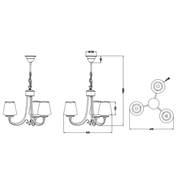 Żyrandol nad łóżko Cortez 110600331 biała lampa wisząca klasyczna
