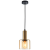 Loftowa LAMPA wisząca SANTIA PND-65342-1-BRO+AMB Italux sypialniany ZWIS szklany mosiądz