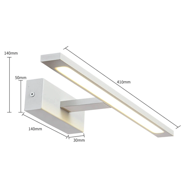 Kinkiet LAMPA ścienna ISLA GS-LWB-12W/3 WH Light Prestige metalowa OPRAWA galeryjka LED 12W 3000K nad obraz IP44 biała