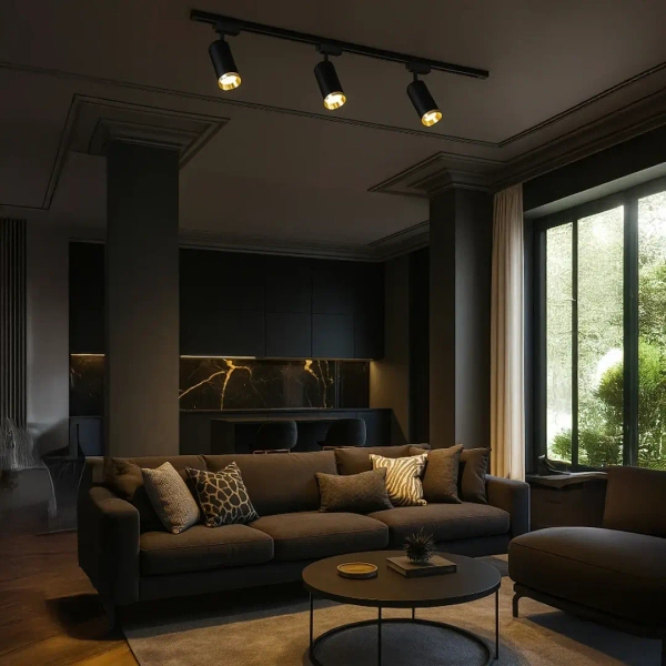 Szynowa trójobwodowa lampa Mica Track ML2194 tubka czarny złoty