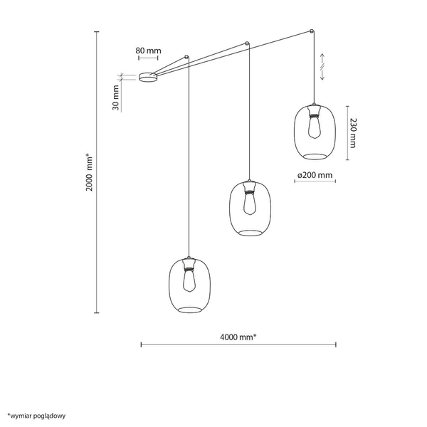 Zwisająca lampa do salonu Elio 5972 owalna bubbles multikolor