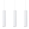 Potrójna wisząca lampa KARBON SL.1537 podłużna ryflowana biała