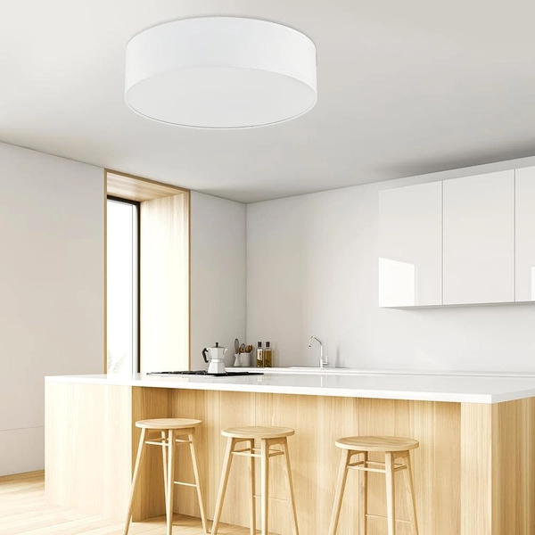 Okrągły plafon tkaninowy Rondo 3330 TK Lighting minimalistyczny biały