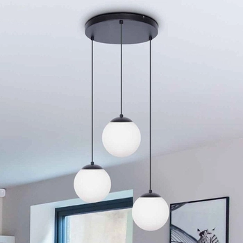 Czarna lampa wisząca CAMINA K-4746 szklane kule balls kaskada