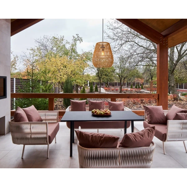 Ekologiczna lampa wisząca do salonu NERIDA 03844/01/72 IP44 drewniany