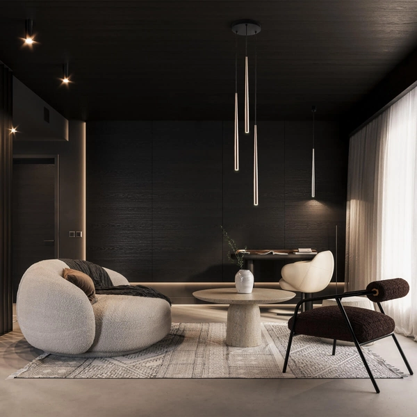 Kaskadowa lampa wisząca Piano 10117 rurka tuby złota czarna