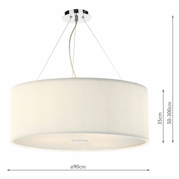 Abażurowa lampa zwisowa Zaragoza ZAR0633 Dar Lighting nad stół kremowa