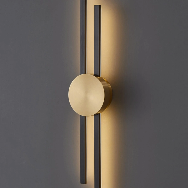 Geometryczny kinkiet ścienny Centro ST-B3327-L LED 18W 3000K czarny złoty