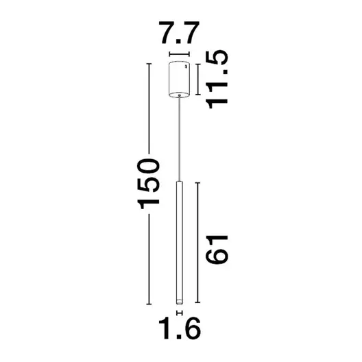 Wisząca lampa tuba NOVENCIO LE45461 LED 4W 3000K sopel biały