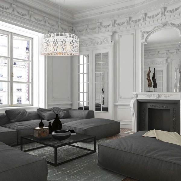 LAMPA wisząca ALESSANDRA 2163 Rabalux ażurowa OPRAWA metalowy zwis vintage biały