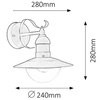 Zewnętrzna LAMPA ścienna OSLO 8680 Rabalux metalowa OPRAWA kopuła elewacyjna industrialna IP44 czarna przezroczysta