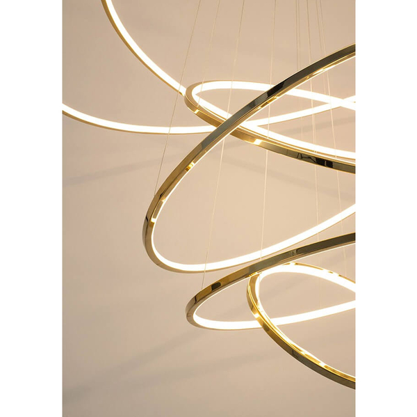 Wisząca lampa z pilotem Ring Slim MSE1501100164 Moosee LED 130W 3000K ringi złote