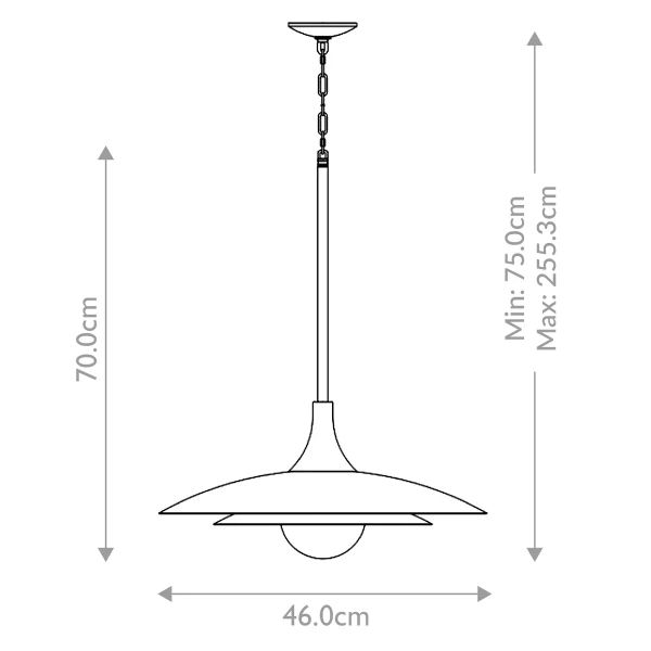 Metalowa lampa wisząca Welsh QN-WELSH-P-BK LED 15W 3000K złota czarna