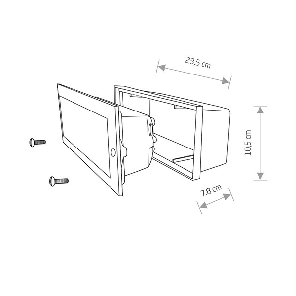 Grafitowy wpust INA 4907 prostokątna lampa zewnętrzna do ogrodu