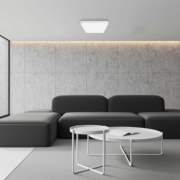 Kwadratowa lampa sufitowa Fabio LED 23W do holu biała