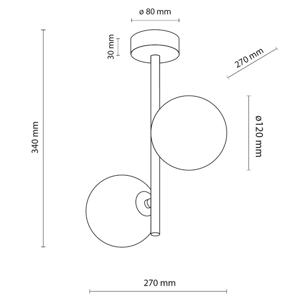 Lampa sufitowa Estera 6706 TK Lighting kulista metalowa czarna