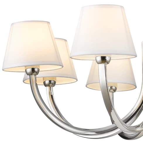 Wisząca lampa do jadalni Atlanta P08810NI-WH Cosmolight metal tkanina nikiel biała