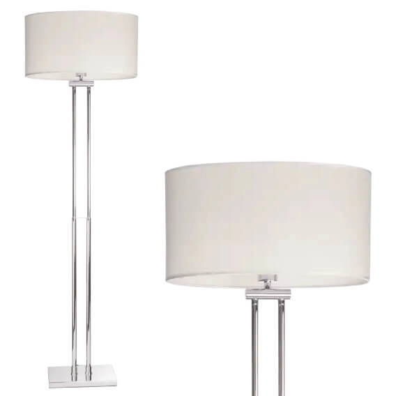 Nowoczesna lampa podłogowa Athens do pokoju biała chrom