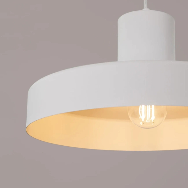 Owalna lampa wisząca BILO SL.1702 biała metalowa 1xE27